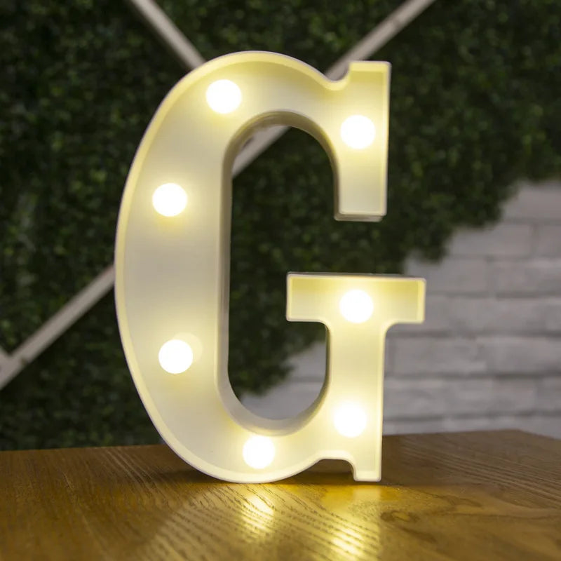 Alphabet Letter LED Lights Luminous Number Lamp Battery Warm Night Light for home Wedding Birthday Christmas party Decoration