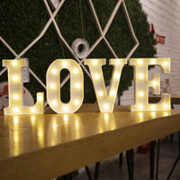 Alphabet Letter LED Lights Luminous Number Lamp Battery Warm Night Light for home Wedding Birthday Christmas party Decoration