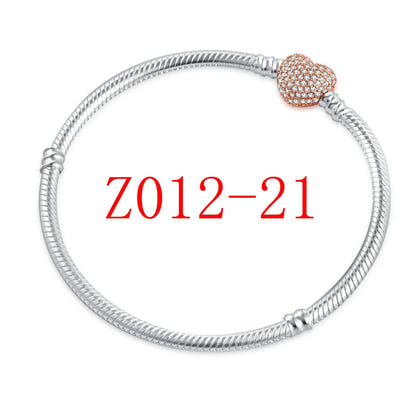 White Series Clear Stone Heart Clip Charm Fit Original 925 Sterling Silver Plated Bracelet Beads DIY Women Jewelry Gift Making