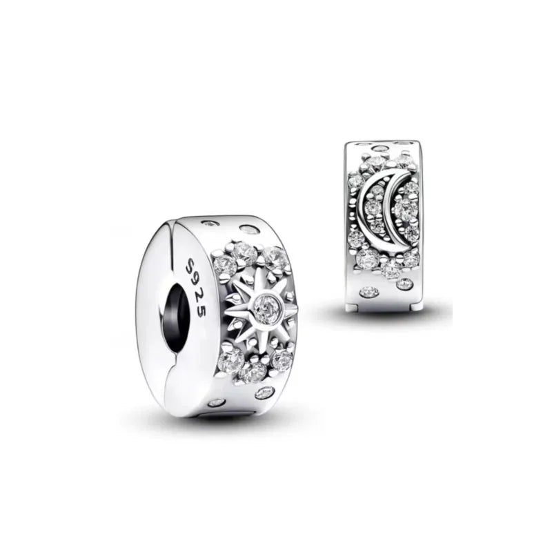 New Classic Shiny Love Stars Clip Beads Pendant Fit Original Pandora Bracelet DIY Jewelry Clasp Charm 925 Sterling Silver plated