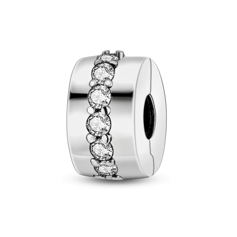 925 Silver Color Star Moon Heart Safety Chain CZ Beads Angle Wing Pendant Fit Bangle Charms Bracelet DIY Women Original Jewelry