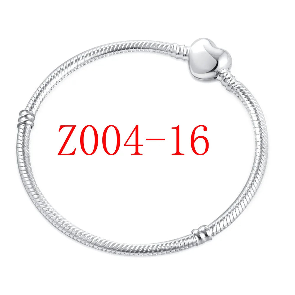 White Series Clear Stone Heart Clip Charm Fit Original 925 Sterling Silver Plated Bracelet Beads DIY Women Jewelry Gift Making