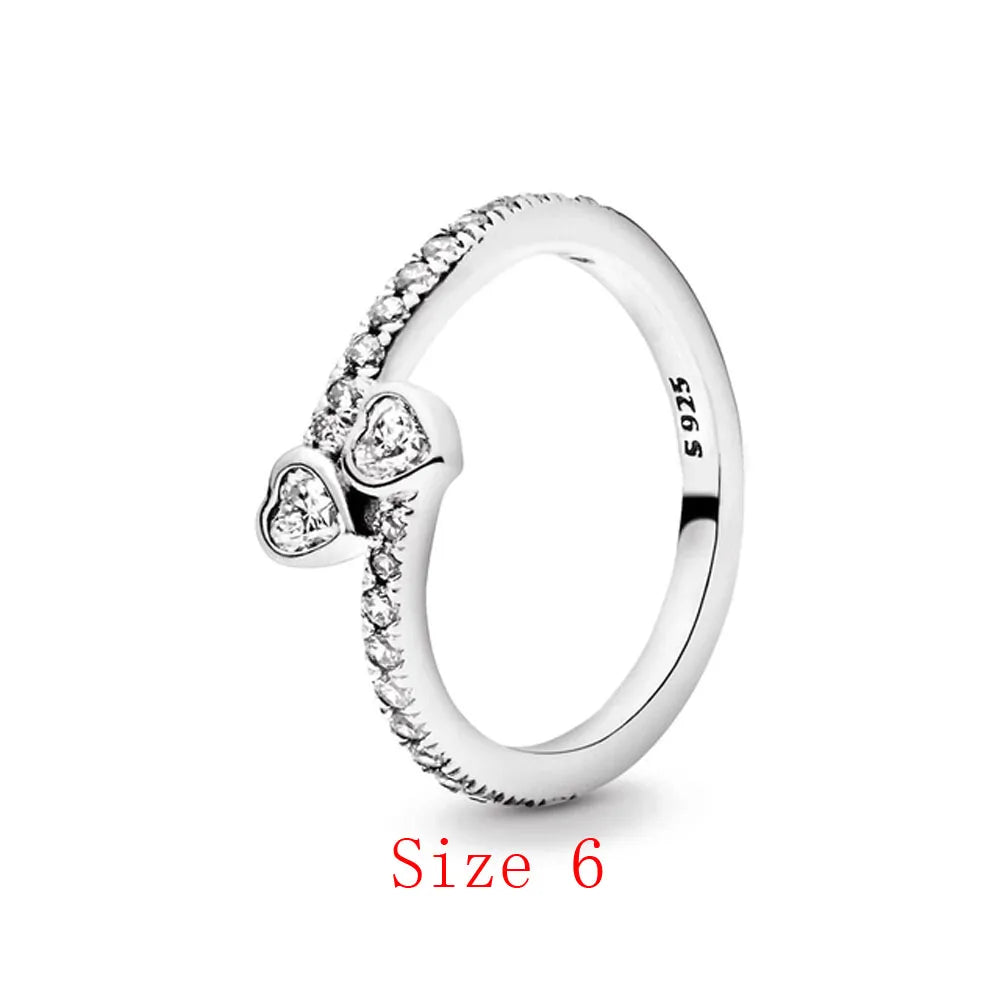White Series Clear Stone Heart Clip Charm Fit Original 925 Sterling Silver Plated Bracelet Beads DIY Women Jewelry Gift Making