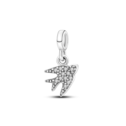 925 Silver Color Star Moon Heart Safety Chain CZ Beads Angle Wing Pendant Fit Bangle Charms Bracelet DIY Women Original Jewelry