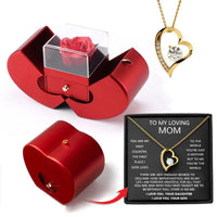 Dropshipping Christmas Gift Red Apple Jewelry Box Necklace Eternal Rose for Girl Mother's Day New Year Valentine's Day Gifts