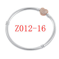 White Series Clear Stone Heart Clip Charm Fit Original 925 Sterling Silver Plated Bracelet Beads DIY Women Jewelry Gift Making