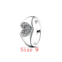 White Series Clear Stone Heart Clip Charm Fit Original 925 Sterling Silver Plated Bracelet Beads DIY Women Jewelry Gift Making