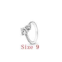 White Series Clear Stone Heart Clip Charm Fit Original 925 Sterling Silver Plated Bracelet Beads DIY Women Jewelry Gift Making