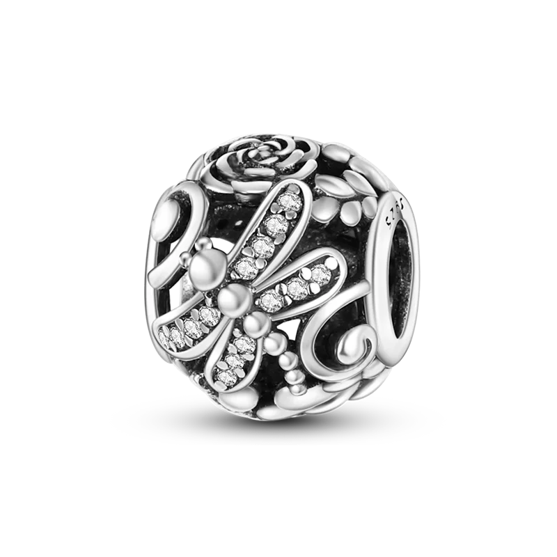 925 Silver Color Star Moon Heart Safety Chain CZ Beads Angle Wing Pendant Fit Bangle Charms Bracelet DIY Women Original Jewelry