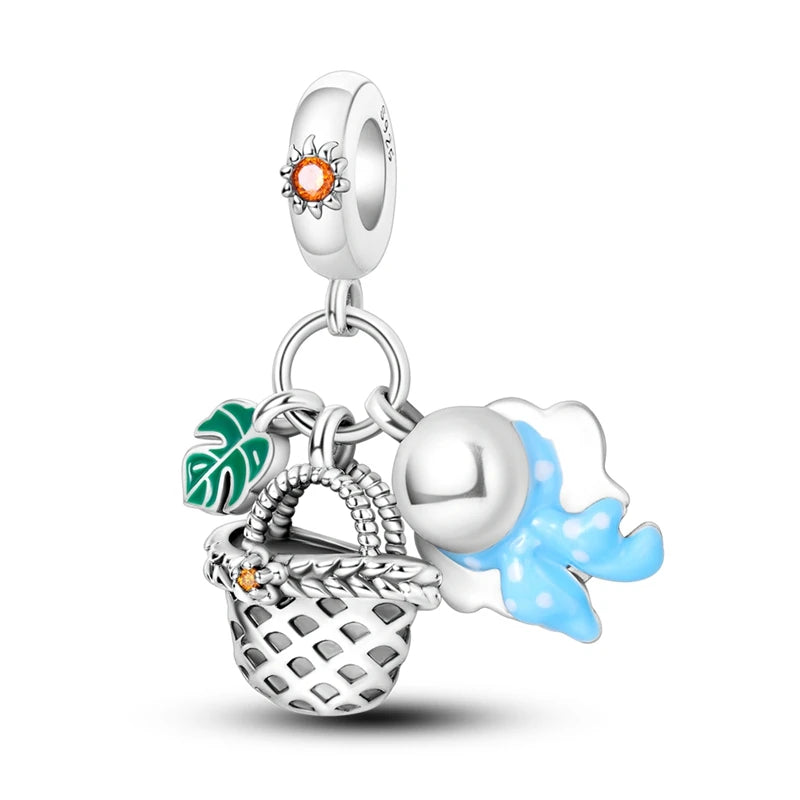 Original Breloque Charms Silver 925 Sparkling CZ Zircon Charm Beads fit plata de ley Original Bracelet DIY