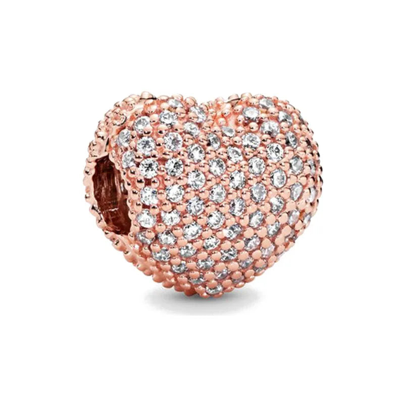 New Classic Shiny Love Stars Clip Beads Pendant Fit Original Pandora Bracelet DIY Jewelry Clasp Charm 925 Sterling Silver plated